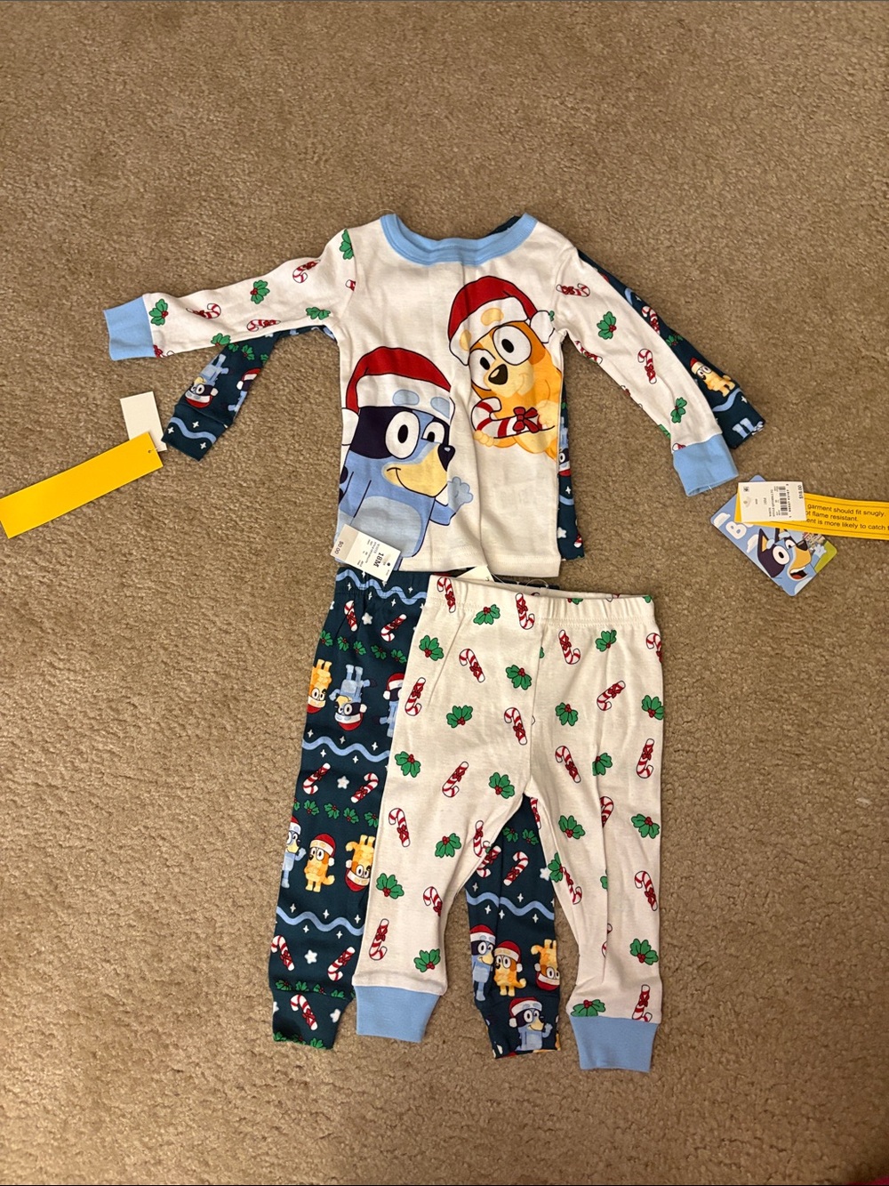 Bluey Holiday Kids Pajama Set with Cartoon Characters - pack of 2